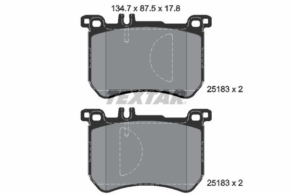 25183 TEXTAR prepared for wear indicator Height: 87,5mm, Width: 134,7mm, Thickness: 17,8mm Brake pads 2518301 buy