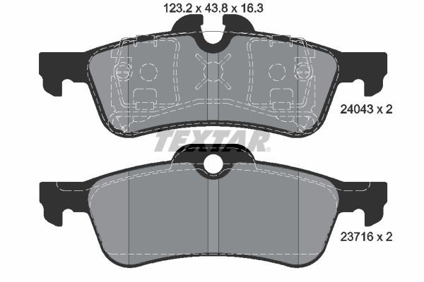 TEXTAR 2404381 Brake pad set Q+, prepared for wear indicator