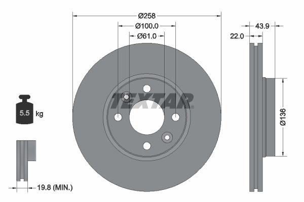 Great value for money - TEXTAR Brake disc 92241503