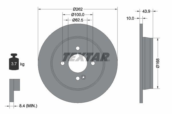 Hyundai PORTER Brake discs and rotors 7691432 TEXTAR 92242203 online buy