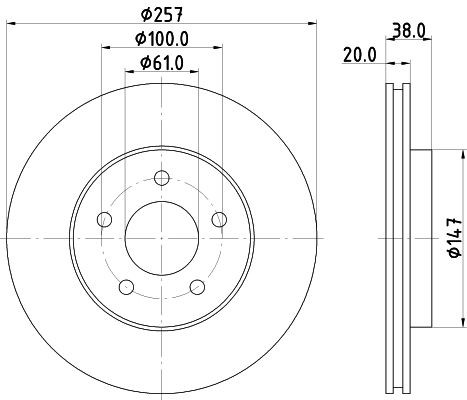 98200 1524 MINTEX 257x20mm, 05/05x100, internally vented Ø: 257mm, Brake Disc Thickness: 20mm Brake rotor MDC1065 buy