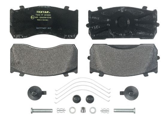 29115 TEXTAR not prepared for wear indicator, with accessories Height: 84mm, Width: 185mm, Thickness: 34mm Brake pads 2918303 buy