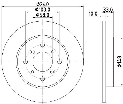 MINTEX MDC1297 Brake disc 240x10mm, 04/08x100, solid