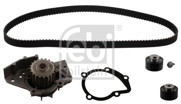 FEBI BILSTEIN 45111 Water pump and timing belt kit with water pump, Number of Teeth: 144, with trapezoidal tooth profile, Plastic
