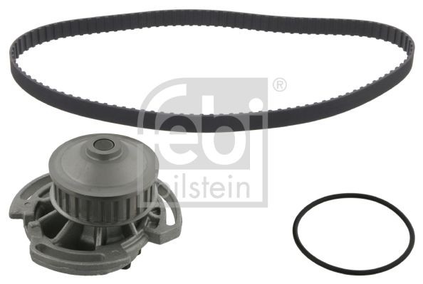 FEBI BILSTEIN 45139 Water pump and timing belt kit with water pump, Number of Teeth: 108, with trapezoidal tooth profile, Metal