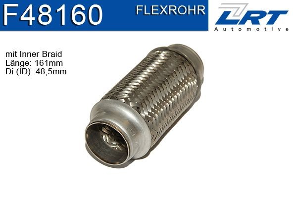 Flex pipe LRT 50 x 161,0 mm, Inner Braid, Flexible - F48160