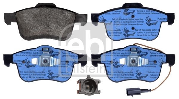 FEBI BILSTEIN 116059 Brake pad set Front Axle, incl. wear warning contact, with piston clip