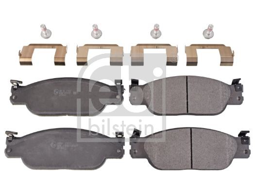 FEBI BILSTEIN 116088 Brake pad set Front Axle, with fastening material, with attachment material