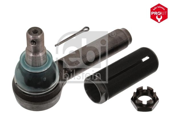FEBI BILSTEIN Cone Size 28,9 mm, Front Axle Right, with sleeve, with threaded sleeve, with Split Pin, with crown nut Cone Size: 28,9mm, Thread Type: with right-hand thread Tie rod end 44524 buy