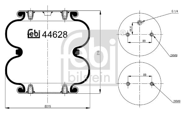 FEBI BILSTEIN Rear Axle both sides Boot, air suspension 44628 buy