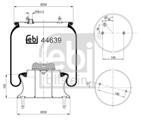 FEBI BILSTEIN Front Axle Boot, air suspension 44639 buy
