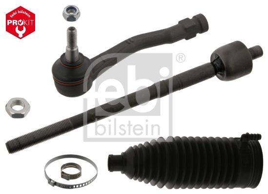 Outer tie rod end FEBI BILSTEIN Front Axle Left, with nuts, with clamps, with steering bellow - 44924