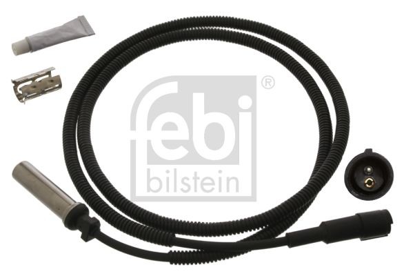 FEBI BILSTEIN 45519 ABS sensor Rear Axle Left, Rear Axle Right, with grease, with sleeve, 1250 Ohm, 1400mm, 1550mm