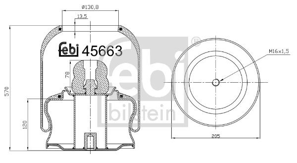 FEBI BILSTEIN Rear Axle Boot, air suspension 45663 buy