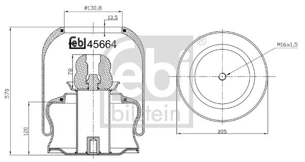 FEBI BILSTEIN Rear Axle Boot, air suspension 45664 buy