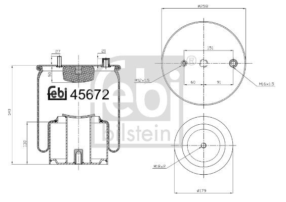 FEBI BILSTEIN Rear Axle Boot, air suspension 45672 buy