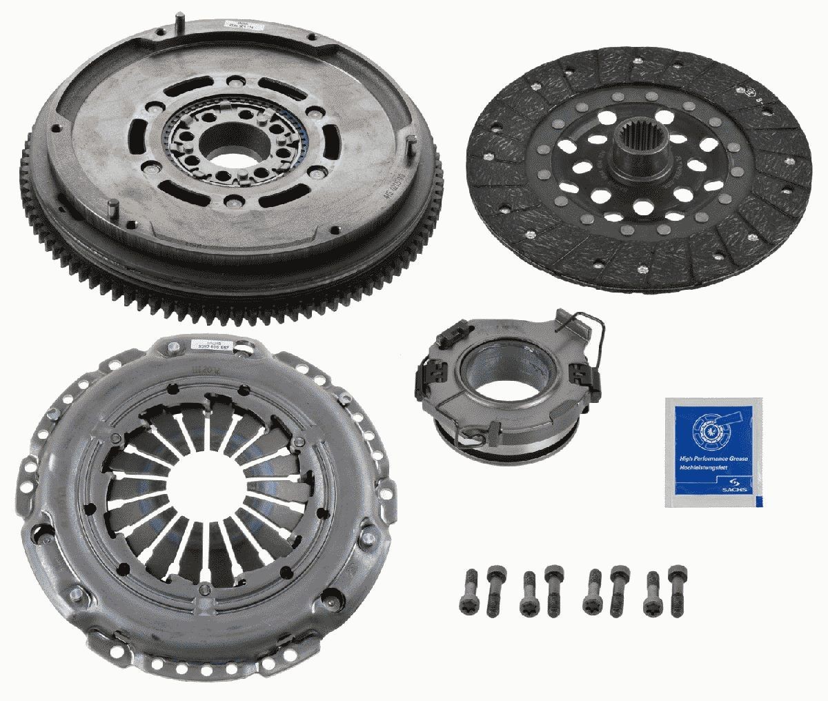SACHS ZMS Modul 2290 601 039 Clutch kit with clutch pressure plate, with dual-mass flywheel, with flywheel screws, with clutch disc, with clutch release bearing, 230mm