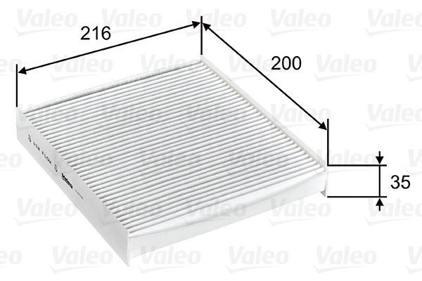 VALEO 715746 Pollen filter Particulate Filter, 216 mm x 200 mm x 35 mm, CLIMFILTER COMFORT