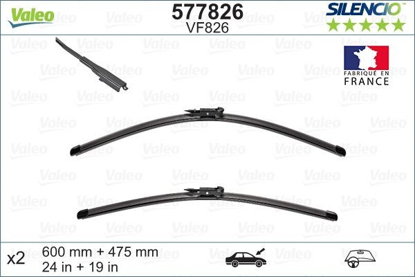 VALEO Windshield wipers 577826 for Audi A3 Convertible