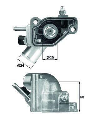 TI592 Engine cooling thermostat TI 5 92 MAHLE ORIGINAL Opening Temperature: 92°C, with seal