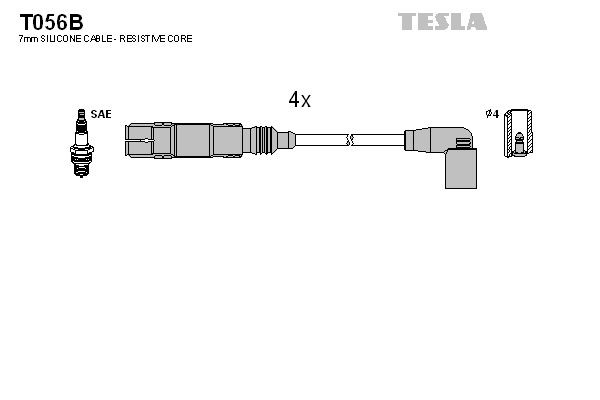 OEM-quality TESLA T056B Ignition Wire Kit