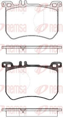 PCA153300 REMSA Front Axle, with adhesive film, with accessories Height: 87,5mm, Thickness: 18mm Brake pads 1533.00 buy