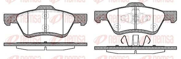 REMSA 1124.00 Brake pad set Front Axle, with adhesive film, with accessories, with spring