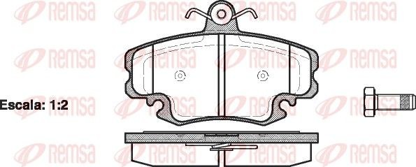 REMSA 0141.20 Brake pad set Front Axle, with spring