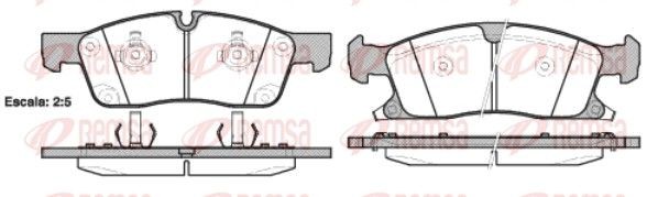 REMSA 1430.02 Brake pad set Front Axle, with acoustic wear warning, with adhesive film, with accessories, with spring