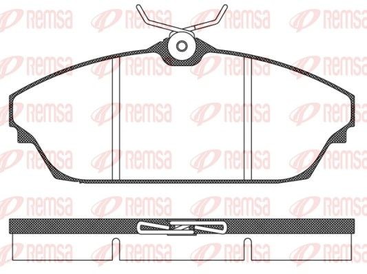 REMSA 1504.00 Brake pad set Front Axle, with adhesive film, with accessories, with spring