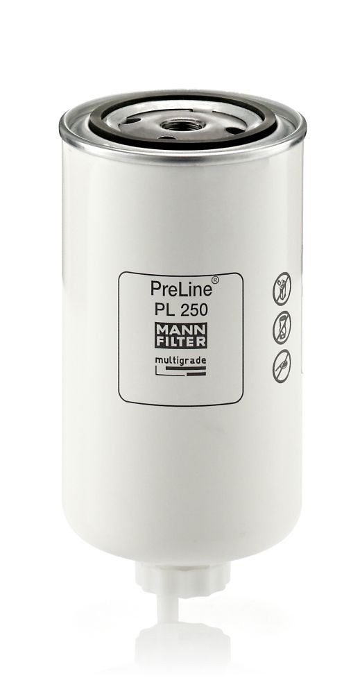 MANN-FILTER Spin-on Filter Height: 190mm Inline fuel filter PL 250 buy