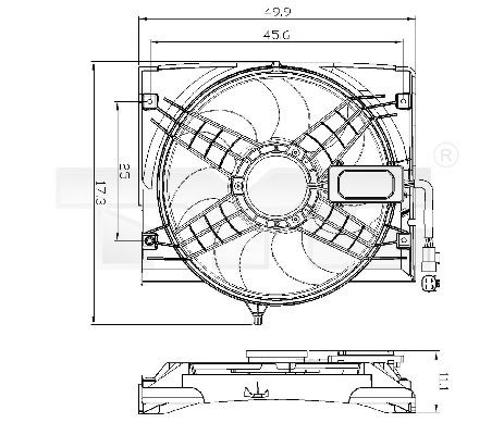 TYC 803-0011 Fan, radiator Ø: 420 mm, 290W, with radiator fan shroud
