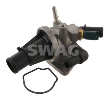SWAG 70 93 3956 Thermostat Housing with seal, with Temperature Switch