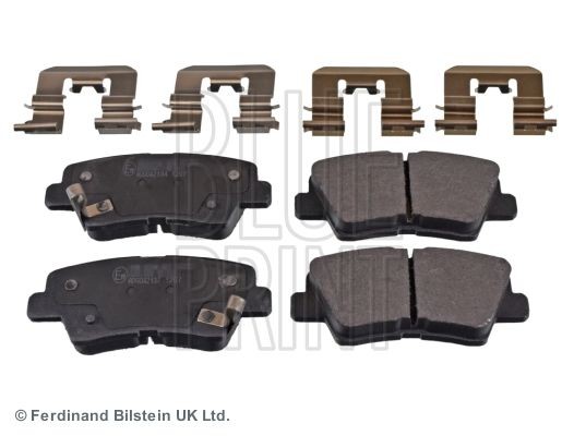 BLUE PRINT ADG042134 Brake pad set Rear Axle, with acoustic wear warning, with anti-squeak plate