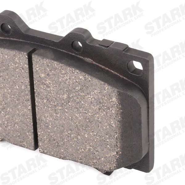 SKBP-0011158 Set of brake pads SKBP-0011158 STARK Front Axle, Low-Metallic, with acoustic wear warning, with anti-squeak plate, with mounting manual
