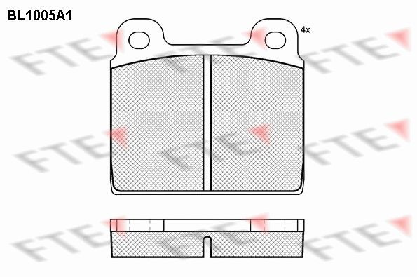 20011 FTE Height: 69,7mm, Width: 76,6mm, Thickness: 15mm Brake pads BL1005A1 buy