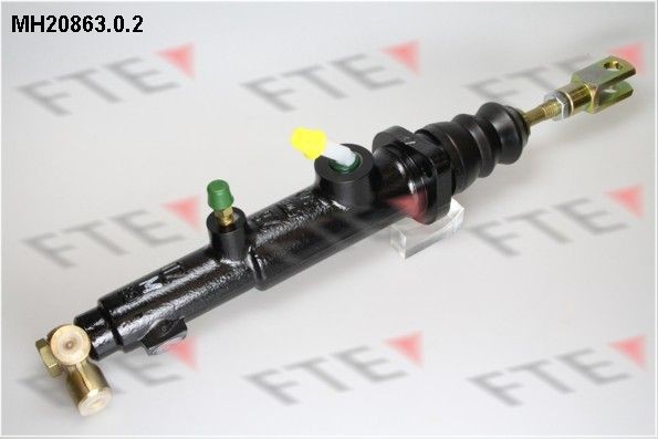 FTE MH20863.0.2 Brake master cylinder Number of connectors: 2, Bore Ø: 9 mm, Piston Ø: 20,6 mm, with protective cap/bellow, with cross pin, Grey Cast Iron, M10x1