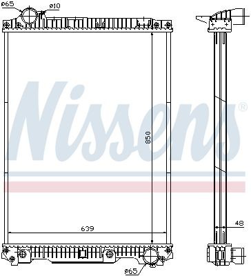 376721171 NISSENS Aluminium, 850 x 639 x 48 mm, without frame, Brazed cooling fins Radiator 626570 buy