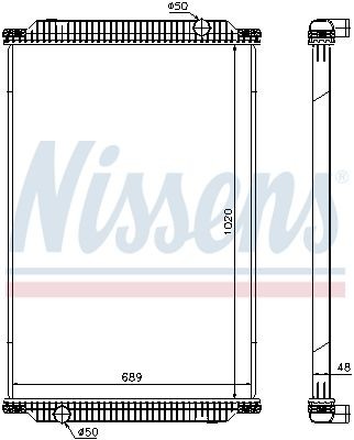 NISSENS Aluminium, 1020 x 689 x 48 mm, without frame, Brazed cooling fins Radiator 67196 buy