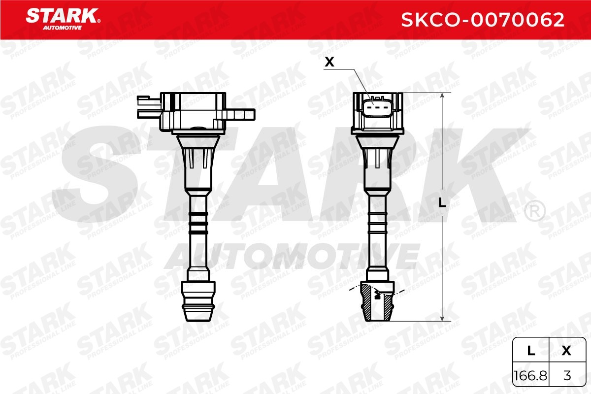SKCO-0070062 Spark plug coil SKCO-0070062 STARK 3-pin connector