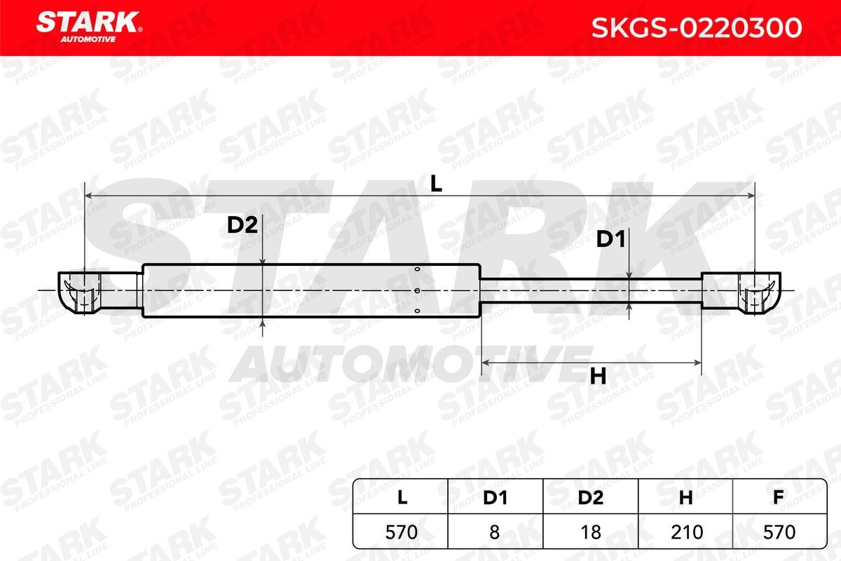 SKGS-0220300 Gas springs SKGS-0220300 STARK 570N, both sides
