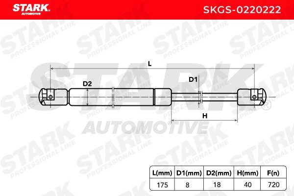 STARK Gas struts SKGS-0220222 for VW GOLF