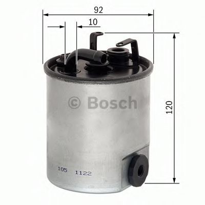 BOSCH F026402044 Fuel filters In-Line Filter, 10mm