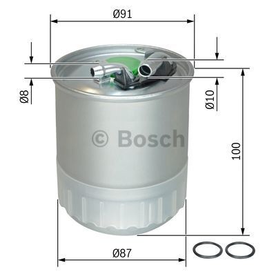 BOSCH F026402056 Fuel filters In-Line Filter, 10mm, 8mm