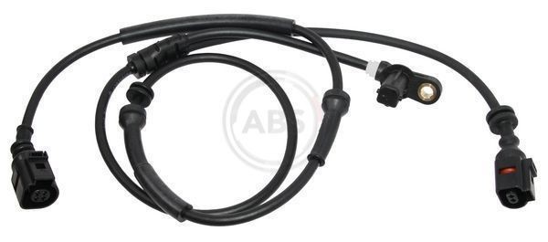 A.B.S. 30229 ABS sensor Active sensor, 1031mm, 1080mm, 28mm, with integrated wear warning contact, black
