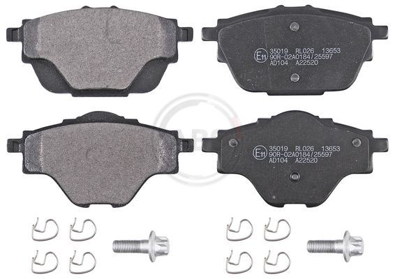 A.B.S. without integrated wear sensor Height 1: 51,9mm, Height 2: 55,4mm, Width 1: 106mm, Width 2 [mm]: 106mm, Thickness 1: 16,7mm, Thickness 2: 16,7mm Brake pads 35019 buy
