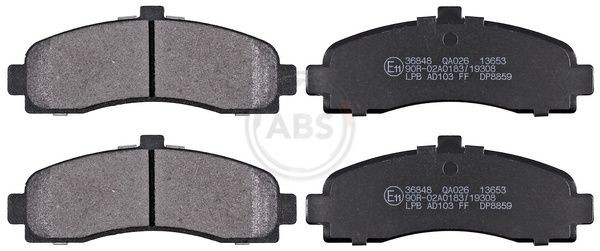 21626 A.B.S. without integrated wear sensor Height 1: 45mm, Width 1: 120,8mm, Thickness 1: 15,8mm Brake pads 36848 buy