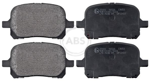 A.B.S. without acoustic wear warning Height 1: 59,5mm, Width 1: 116,9mm, Thickness 1: 17mm Brake pads 37033 buy