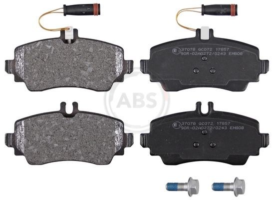 A.B.S. incl. wear warning contact Height 1: 57,1mm, Width 1: 116,5mm, Thickness 1: 17mm Brake pads 37078 buy