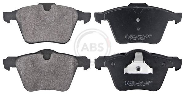 A.B.S. prepared for wear indicator Height 1: 75mm, Height 2: 74mm, Width 1: 155,3mm, Width 2 [mm]: 156,5mm, Thickness 1: 19,8mm, Thickness 2: 18,2mm Brake pads 37557 buy